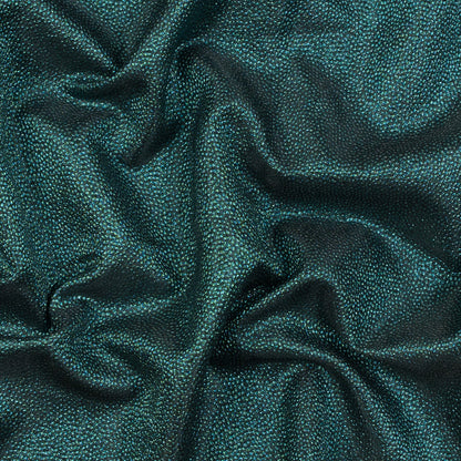 Metallic Teal and Black Cheetah Spotted Luxury Brocade