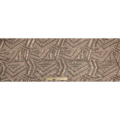 Charcoal and Gold Luxury Geometric Metallic Brocade Folded