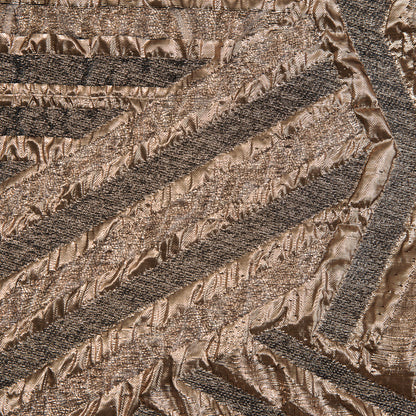 Charcoal and Gold Luxury Geometric Metallic Brocade Full