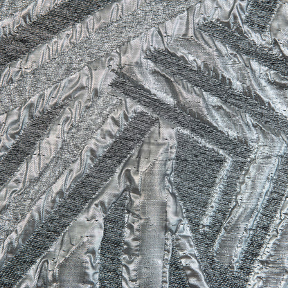 Silver Luxury Geometric Metallic Brocade - Full