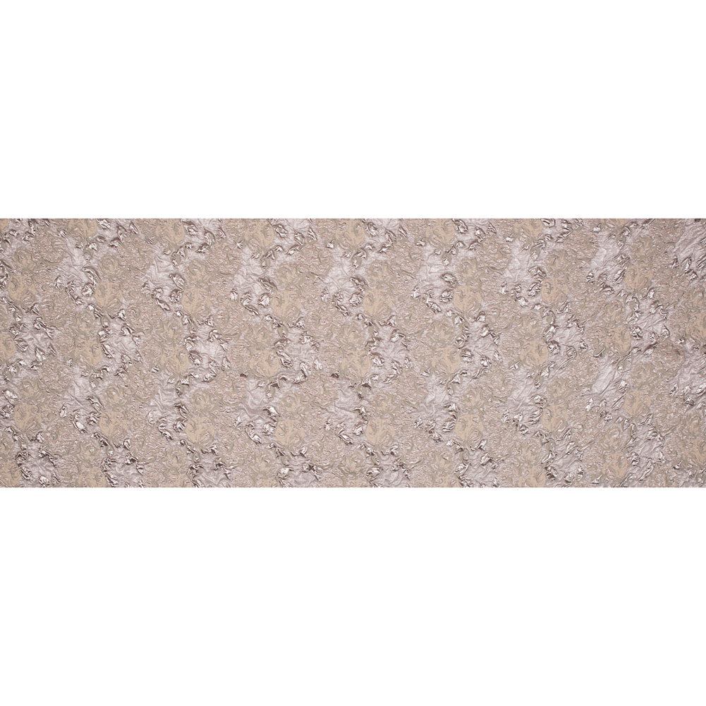 Beige and Rose Gold Luxury Floral Metallic Brocade - Folded