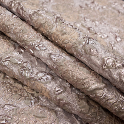 Beige and Rose Gold Luxury Floral Metallic Brocade - Detail
