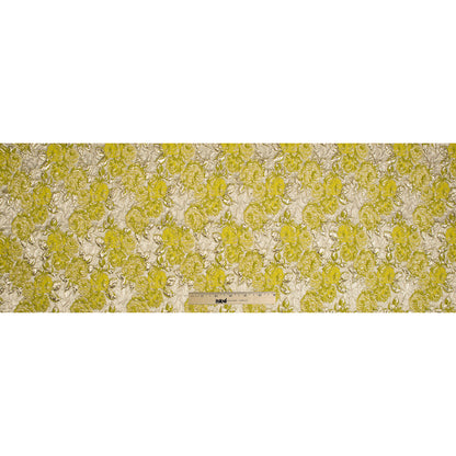 Lime Luxury Floral Metallic Brocade Folded