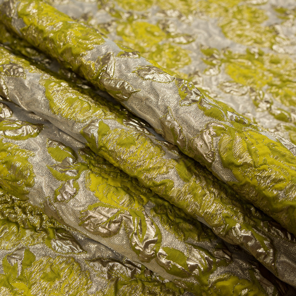 Lime Luxury Floral Metallic Brocade Detail