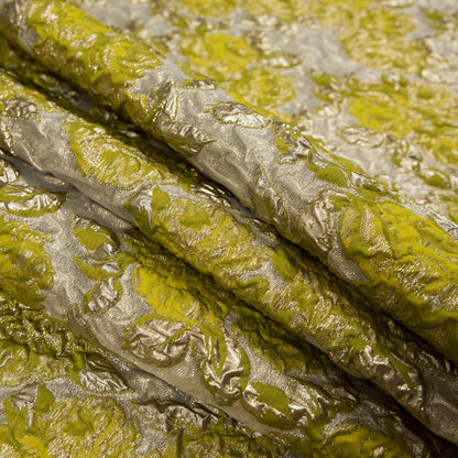 Lime Luxury Floral Metallic Brocade Detail