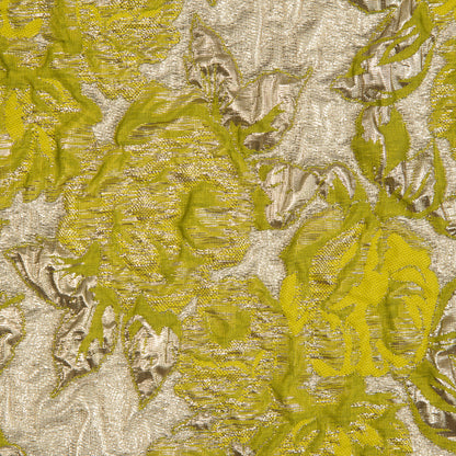 Lime Luxury Floral Metallic Brocade Full