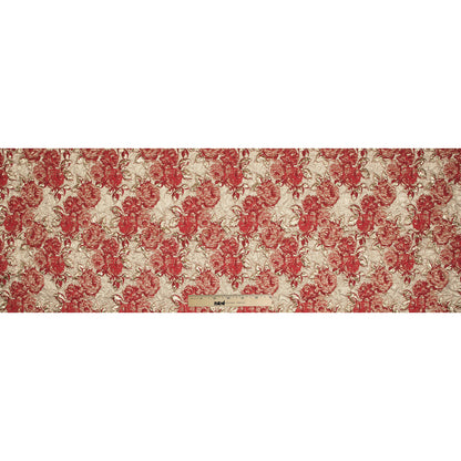 Red Luxury Floral Metallic Brocade - Folded