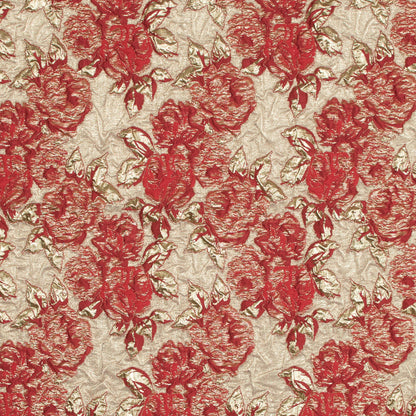 Red Luxury Floral Metallic Brocade