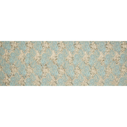 Seafoam Blue Luxury Floral Metallic Brocade - Folded