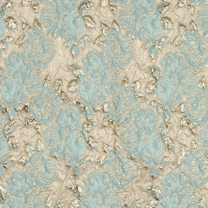 Seafoam Blue Luxury Floral Metallic Brocade