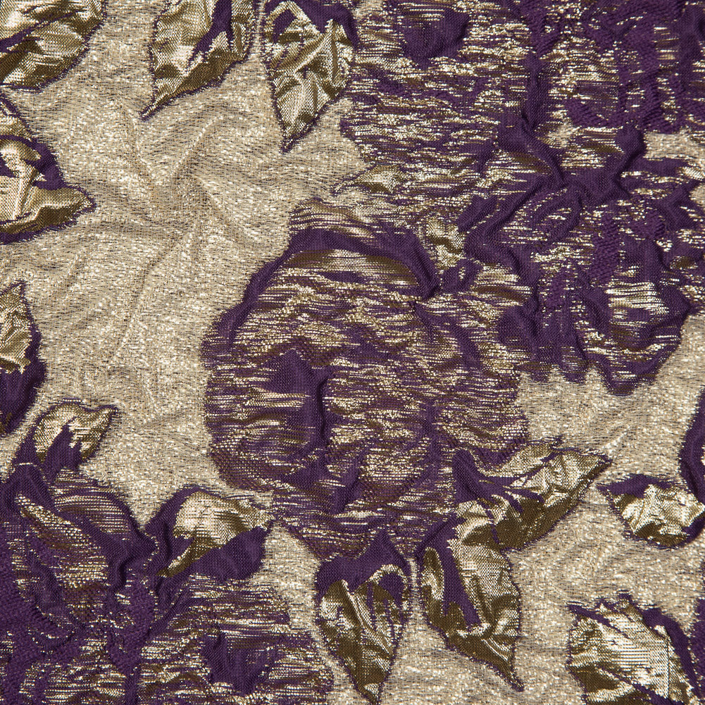Regal Purple Luxury Floral Metallic Brocade Detail