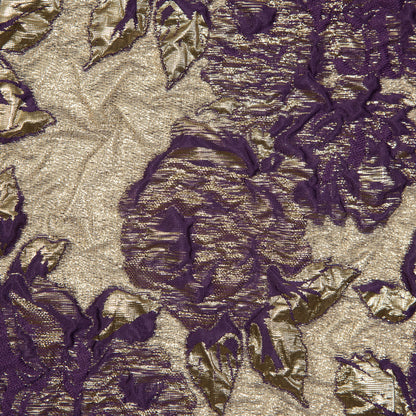 Regal Purple Luxury Floral Metallic Brocade Detail