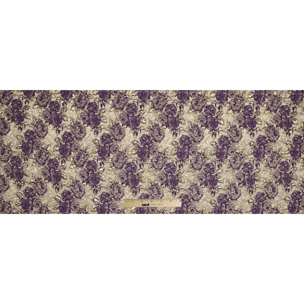Regal Purple Luxury Floral Metallic Brocade Full