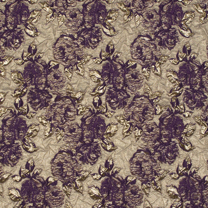 Regal Purple Luxury Floral Metallic Brocade