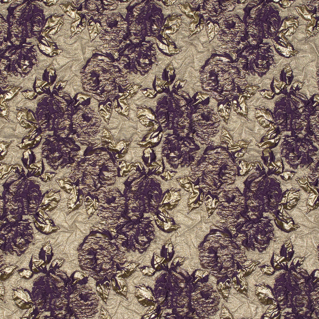 Regal Purple Luxury Floral Metallic Brocade
