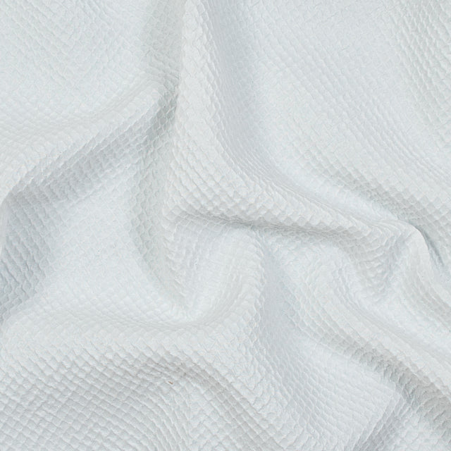 Metallic White Diamond Quilted Brocade