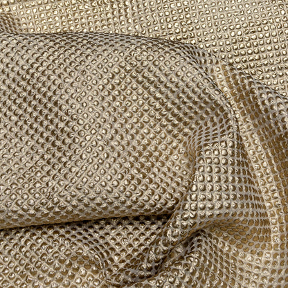 Metallic Gold Diamond Quilted Brocade - Detail