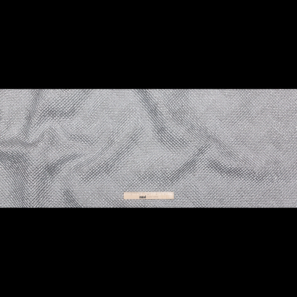 Metallic Silver Diamond Quilted Brocade - Full