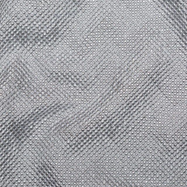 Metallic Silver Diamond Quilted Brocade