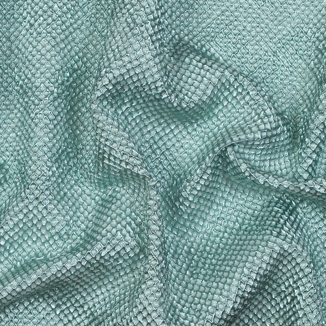 Metallic Mint Diamond Quilted Brocade