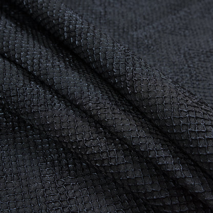 Marylin Metallic Black and Navy Diamond Quilted Brocade Detail