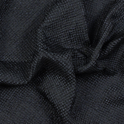 Marylin Metallic Black and Navy Diamond Quilted Brocade