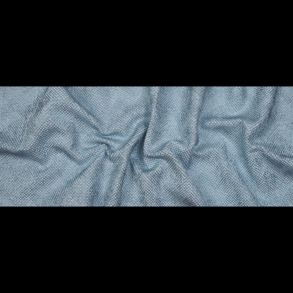 Marylin Metallic Aqua Diamond Quilted Brocade Folded