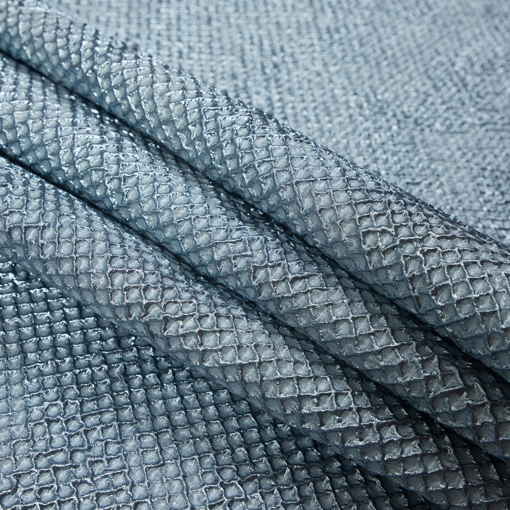 Marylin Metallic Aqua Diamond Quilted Brocade Detail