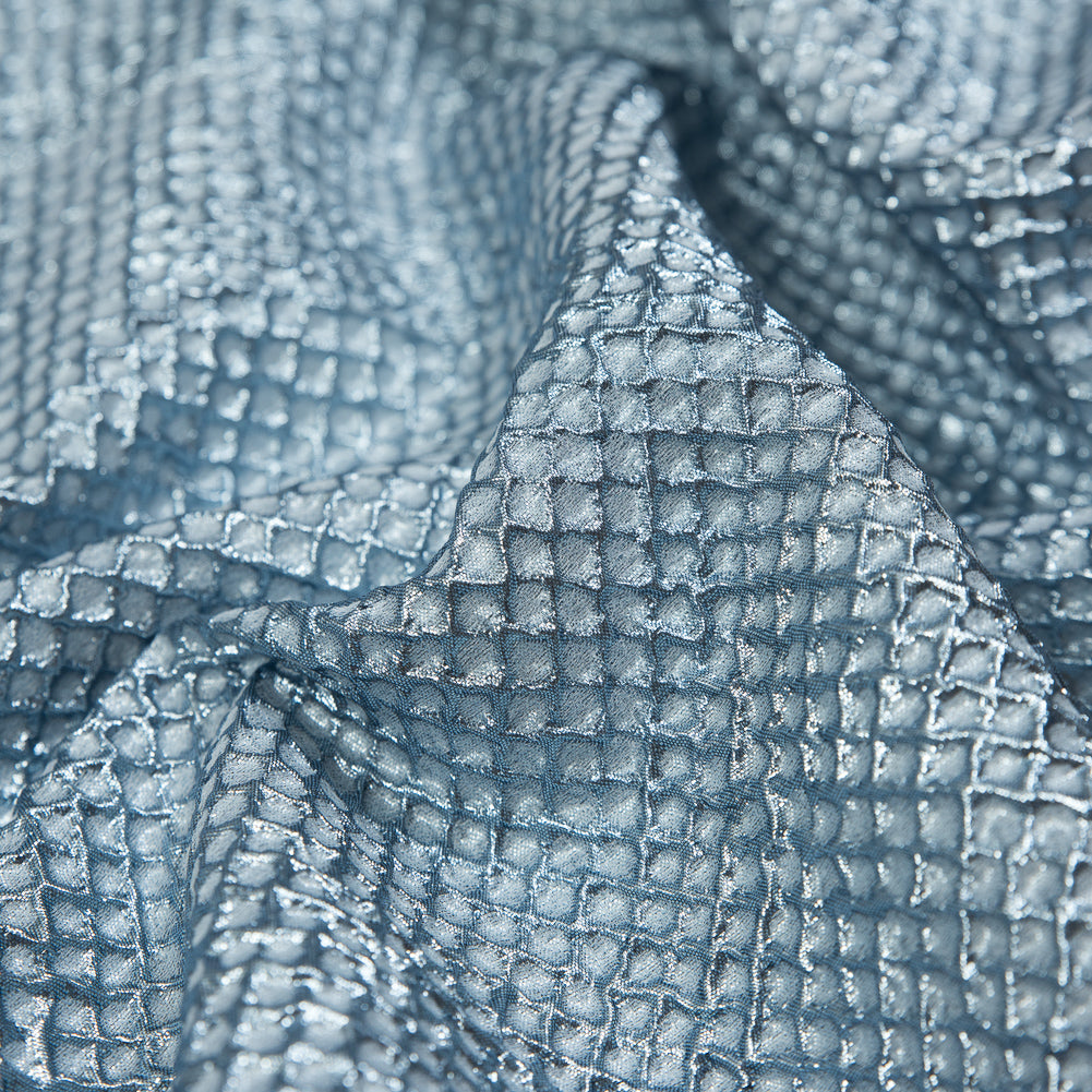 Marylin Metallic Aqua Diamond Quilted Brocade Full