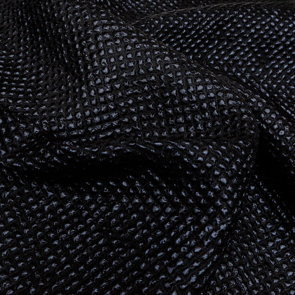 Metallic Navy Diamond Quilted Brocade - Detail
