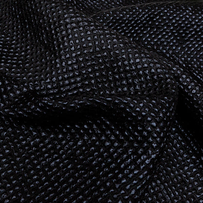 Metallic Navy Diamond Quilted Brocade - Detail