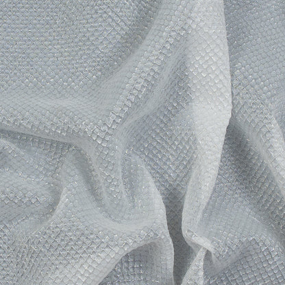 Metallic Transparent White Diamond Quilted Brocade