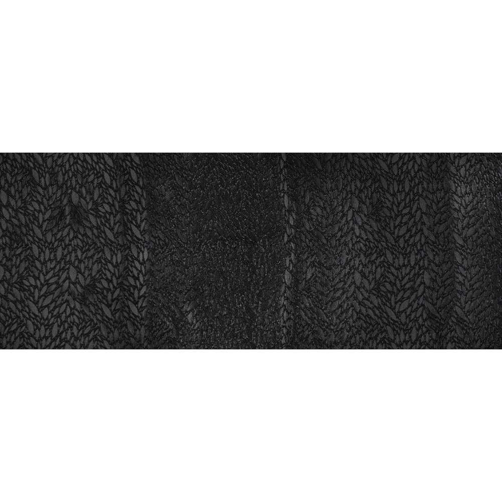 Black Luxury Abstract Metallic Brocade Folded