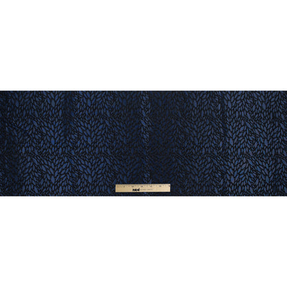 Blue and Black Luxury Abstract Metallic Brocade - Folded