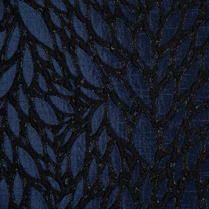 Blue and Black Luxury Abstract Metallic Brocade - Full