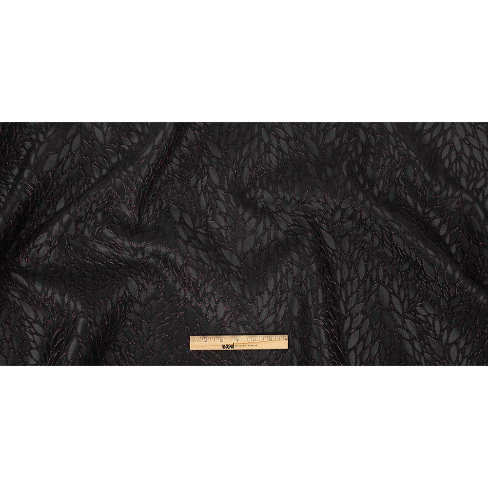 Black and Glistening Grape Luxury Abstract Metallic Brocade - Full