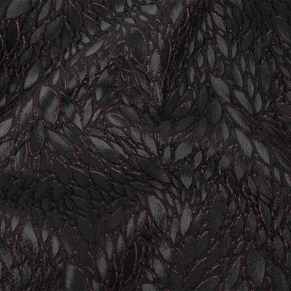 Black and Glistening Grape Luxury Abstract Metallic Brocade