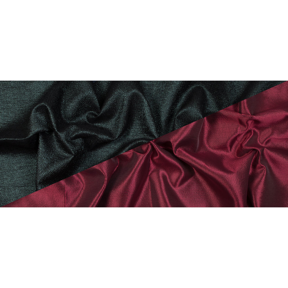 Forest Green and Red Luxury Metallic Brocade Folded