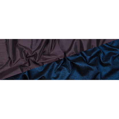 Blue and Aubergine Luxury Metallic Brocade - Folded