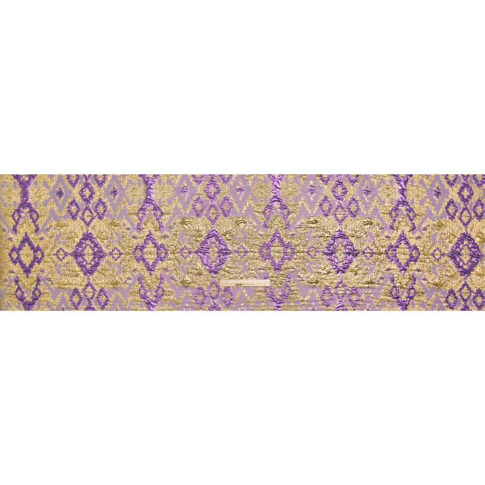 Purple and Gold Luxury Geometric Metallic Brocade - Full