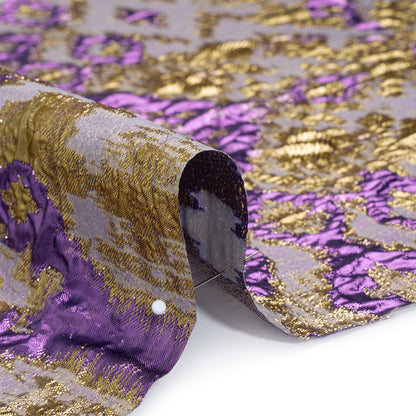 Purple and Gold Luxury Geometric Metallic Brocade Detail