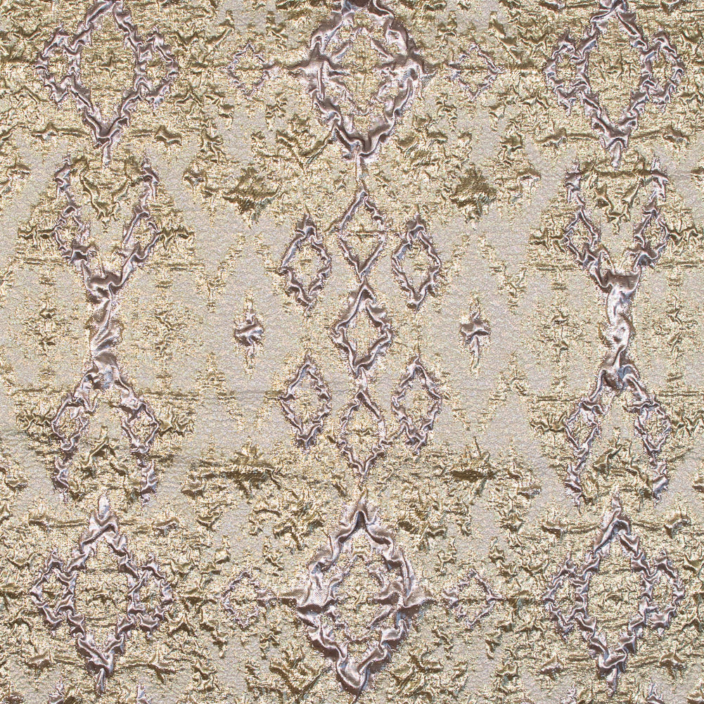 Rose Gold and Gold Luxury Geometric Metallic Brocade
