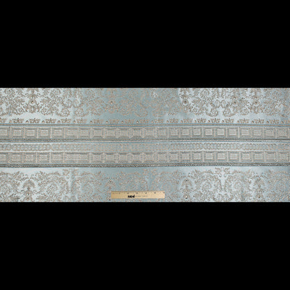 Pale Blue and Gold Luxury Classical Metallic Brocade Folded