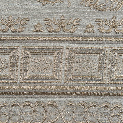 Beige and Gold Luxury Classical Metallic Brocade - Full