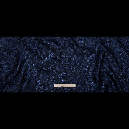 Navy and Royal Blue Luxury Floral Metallic Brocade Full