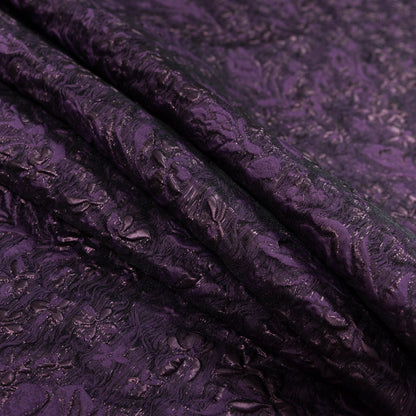 Regal Purple Luxury Floral Metallic Brocade Detail