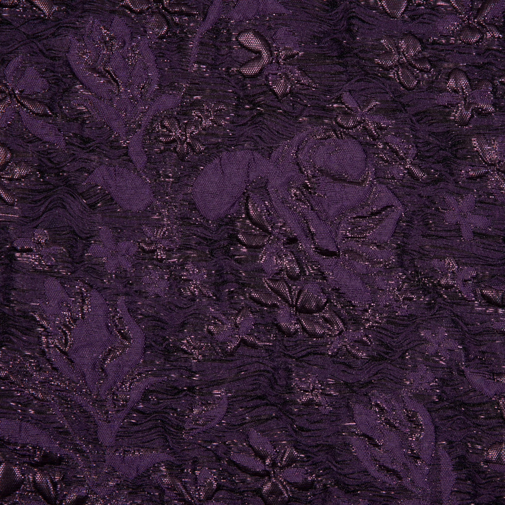 Regal Purple Luxury Floral Metallic Brocade Full