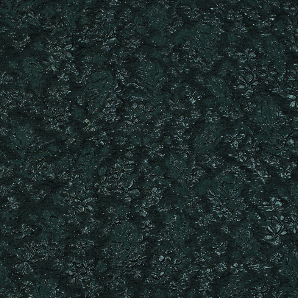Emerald Green Luxury Floral Metallic Brocade