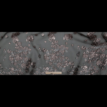 Black and Metallic Pink Luxury Floral Burnout Brocade - Full