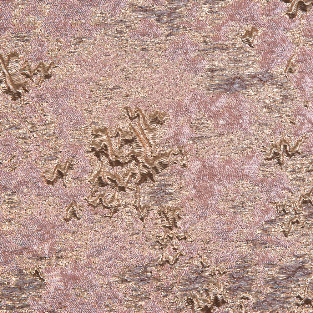 Candy Pink and Gold Luxury Abstract Metallic Brocade - Full